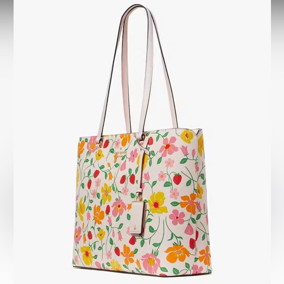 KATE SPADE Perfect Strawberry Garden Large Tote Floral - Picture 6 of 10